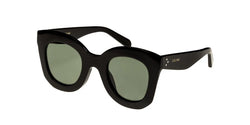 Acetate Shiny Black Frame | Green Lens