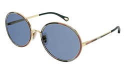 Gold 001 Frame | Blue None Lens