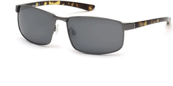 09D Satin Gunmetal, Demi Temples / Smoke Flash Mirror Lenses Frame | smoke polarized Lens