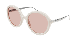 Ivory/SILVER 003 Frame | PINK Lens