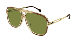 Brown/GOLD 003 Frame | Green None Lens