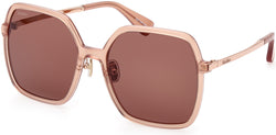 72E Shiny Light Pink / Shiny Rose Gold Frame | brown brown Lens