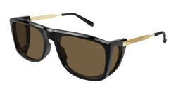 Black/GOLD 002 Frame | BROWN Lens