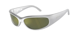 Metallic Silver Frame | Dark Green Mirror Petrol Lens