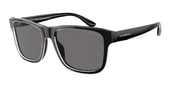 Shiny Black / Top Crystal Frame | Dark Grey Polarized Lens