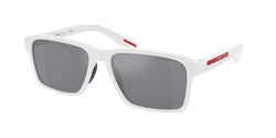 White Rubber Frame | Light Blue Mirror Silver Lens