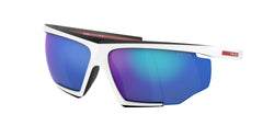 White / Black Rubber Frame | Blue Mirror Lens