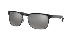 186/5J Matte Black ON Black Frame | Silver Lens