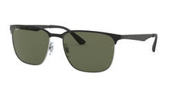 90049A Black ON Silver Frame | green Lens