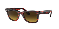 136285 Striped Red Frame | Brown Gradient Lens