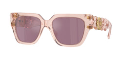 Transparent Pink Frame | Violet Internal Mirror Silver Lens