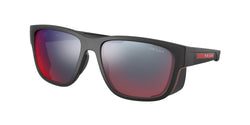 DG008F Black Rubber Frame | Dark Grey Mirror Blue/red Lens