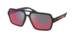 DG008F Black Rubber Frame | Dark Grey Mirror Blue/red Lens