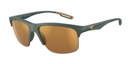 50586H Matte Green Frame | Brown Mirror Gold Lens