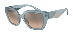 82408Z Shiny Transparent Azure Frame | Brown Mirror Silver Gradient Lens