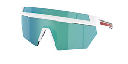 AAI08R Matte White Frame | Light Green Mirror Blue Lens