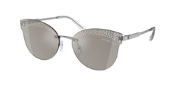 10156G Silver Frame | Silver Mirror With Crystals Lens