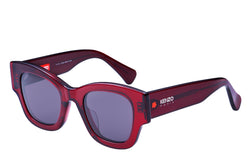 Acetate Shiny Transparent Red Frame | Smoke Lens