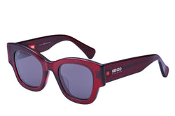 66A Acetate Shiny Transparent Red Frame | Smoke Lens
