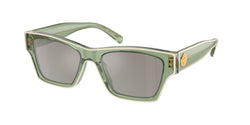 Transparent Green & Ivory Frame | Light Grey Silver Mirror Lens