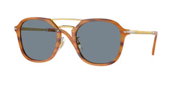Striped Brown Frame | Light Blue Lens