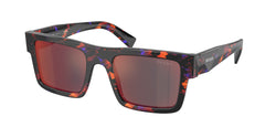 Abstract Orange Frame | Dark Grey Mirror Blue/Red Lens