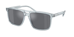 Transparent Azure Frame | Dark Grey Flash Silver Lens