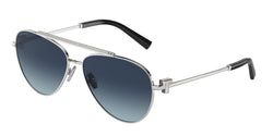 Silver Frame | Azure Gradient Dark Blue Polar Lens