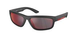 Black Rubbered Frame | Dark Grey Mirror Blue/Red Lens