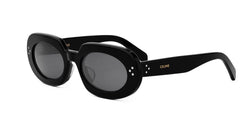 01A Acetate Shiny Black With Grey Normal Lenses Frame | Smoke Lens
