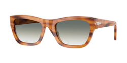 Striped Brown Frame | Clear Gradient Green Lens