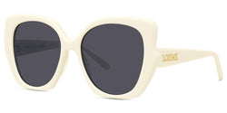 52E Acetate Shiny White With Grey Normal Lenses Frame | Smoke Lens