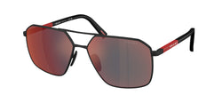 Black Rubber Frame | Dark Grey Mirror Blue/Red Lens