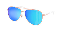 104525 Rose Gold / White Frame | Blue Mirror Lens