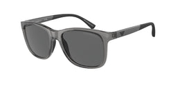 Shiny Transparent Grey Frame | Dark Grey Lens