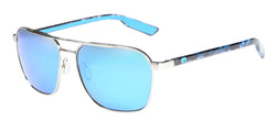 400303 Brushed Silver Frame | Blue Mirror Lens